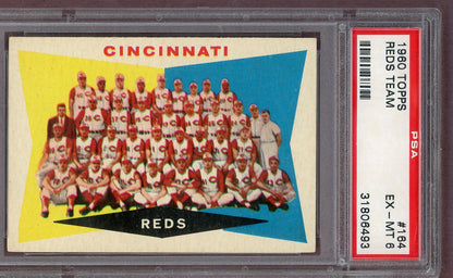 1960 Topps Baseball #164 Cincinnati Reds Team PSA 6 EX-MT 561096