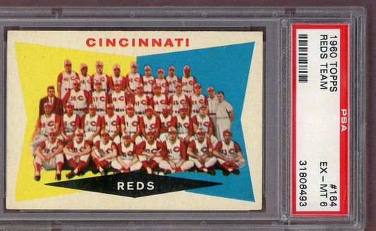 1960 Topps Baseball #164 Cincinnati Reds Team PSA 6 EX-MT 561096