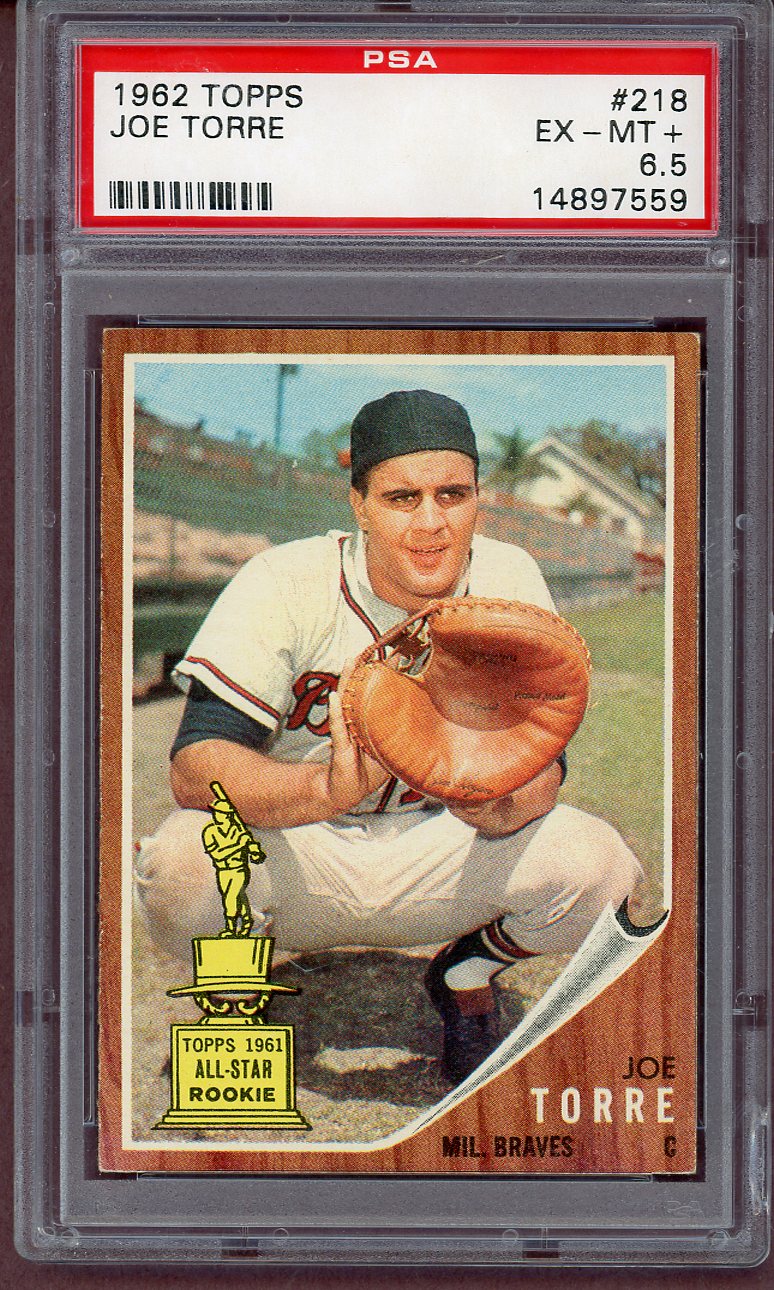 1962 Topps Baseball #218 Joe Torre Braves PSA 6.5 EX-MT+ 561097