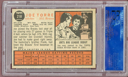 1962 Topps Baseball #218 Joe Torre Braves PSA 6.5 EX-MT+ 561097
