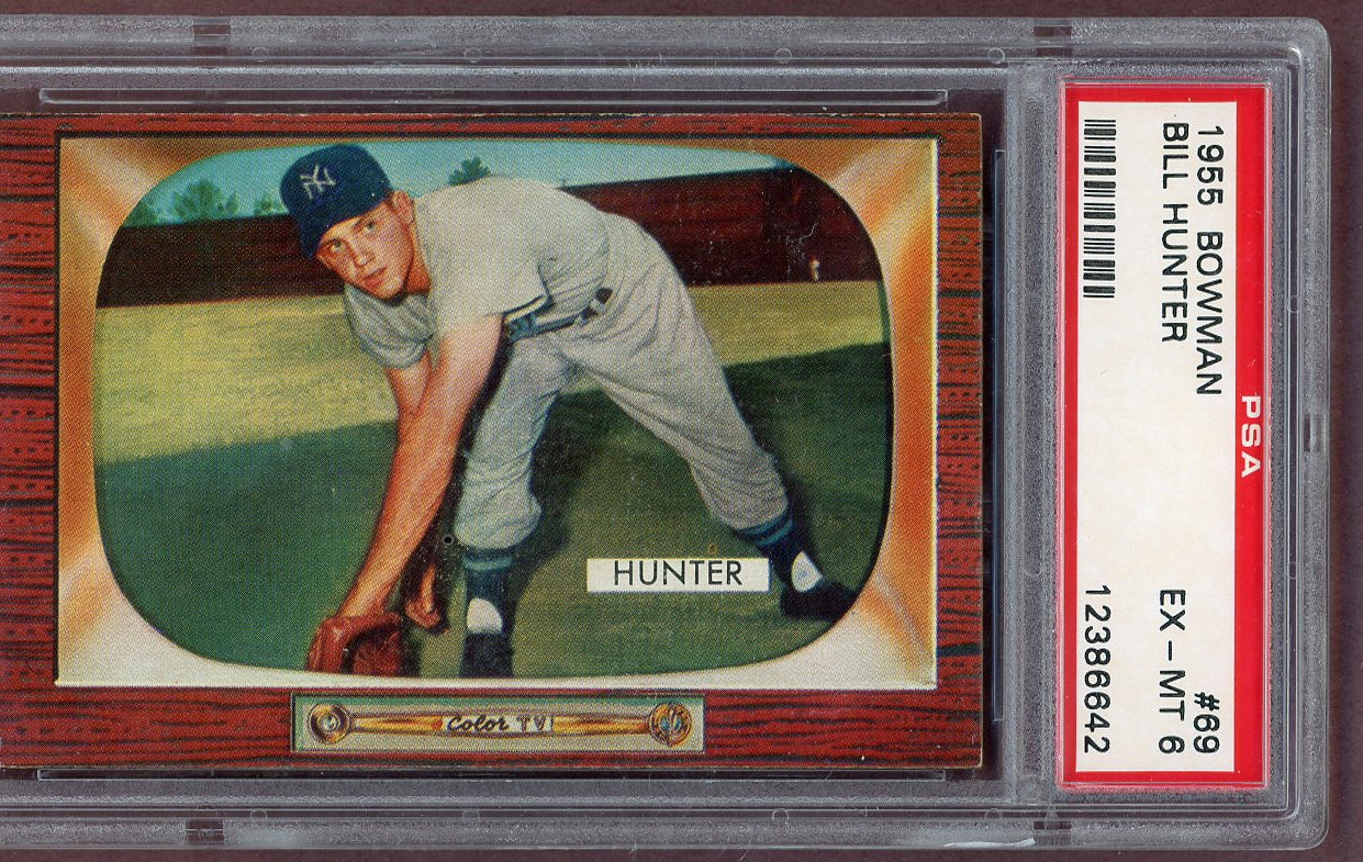 1955 Bowman Baseball #069 Billy Hunter Yankees PSA 6 EX-MT 561099
