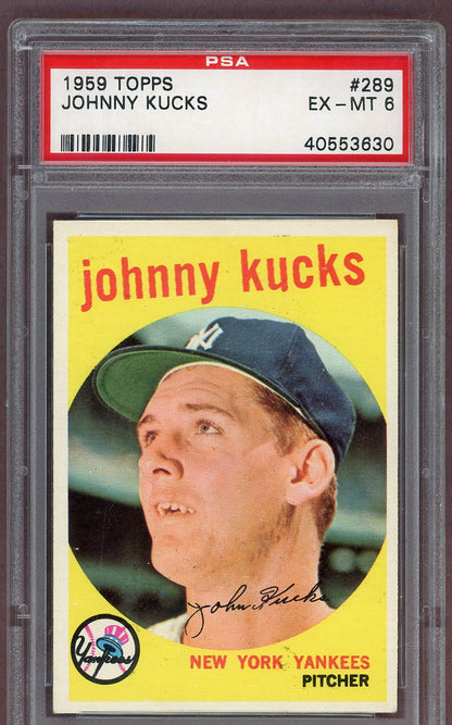 1959 Topps Baseball #289 Johnny Kucks Yankees PSA 6 EX-MT 561100