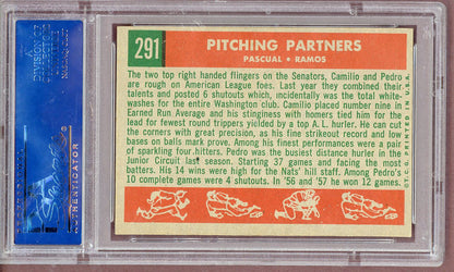 1959 Topps Baseball #291 Camilo Pascual Pedro Ramos PSA 6 EX-MT 561101
