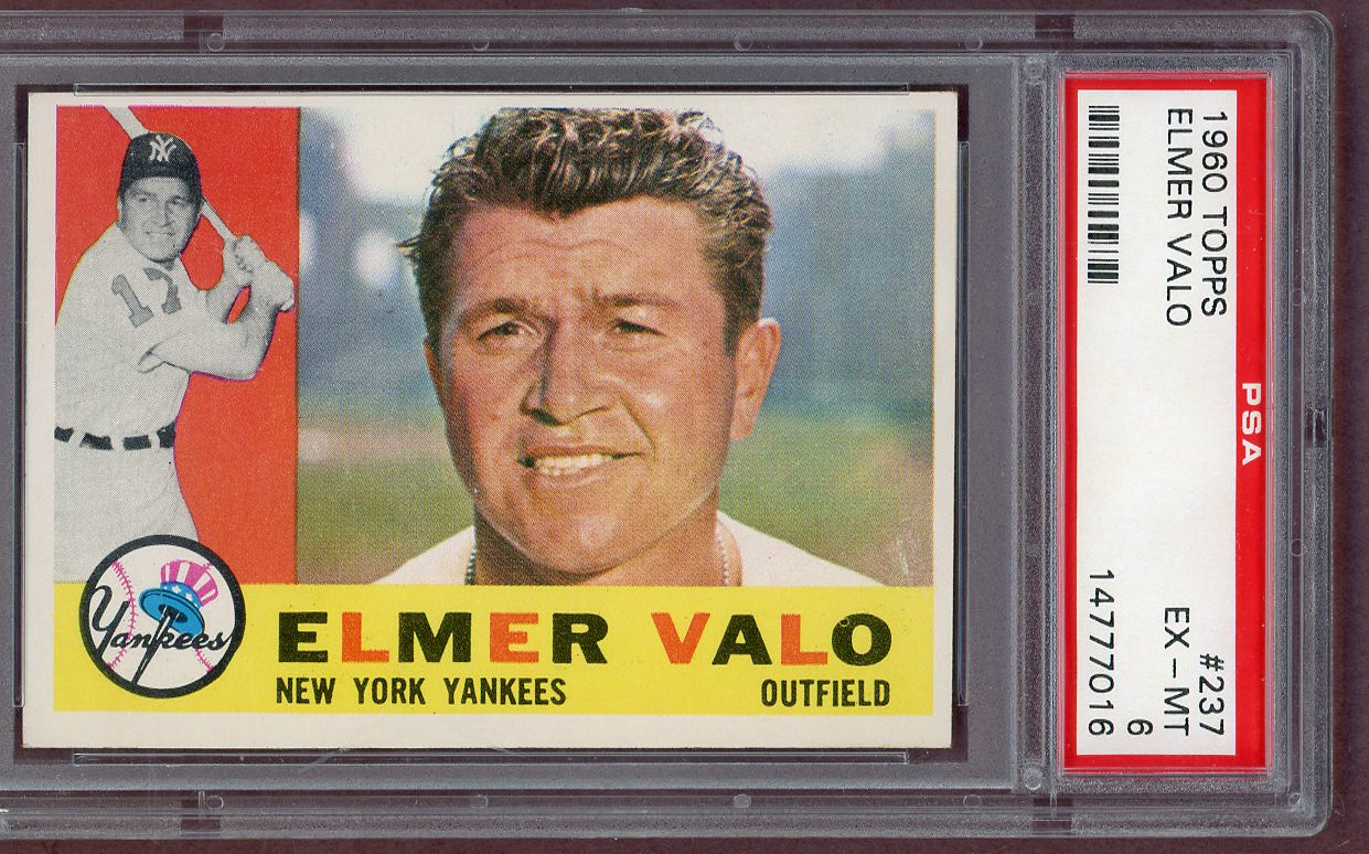 1960 Topps Baseball #237 Elmer Valo Yankees PSA 6 EX-MT 561104