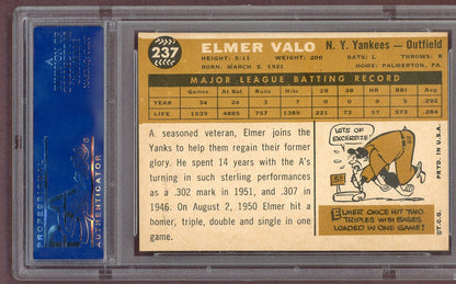 1960 Topps Baseball #237 Elmer Valo Yankees PSA 6 EX-MT 561104