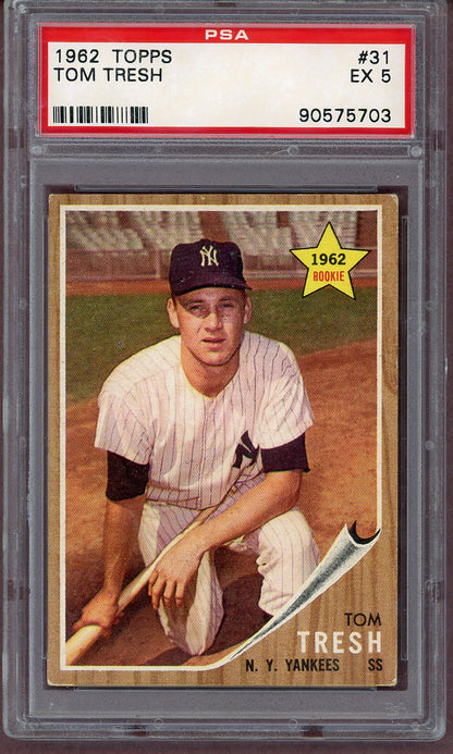 1962 Topps Baseball #031 Tom Tresh Yankees PSA 5 EX 561105