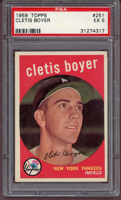 1959 Topps Baseball #251 Clete Boyer Yankees PSA 5 EX 561106