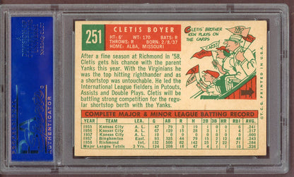1959 Topps Baseball #251 Clete Boyer Yankees PSA 5 EX 561106