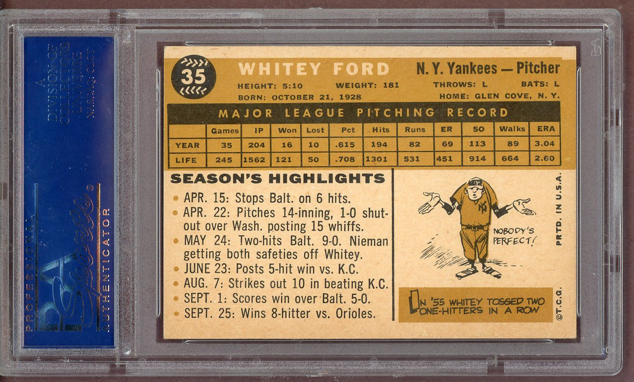 1960 Topps Baseball #035 Whitey Ford Yankees PSA 5 EX 561110