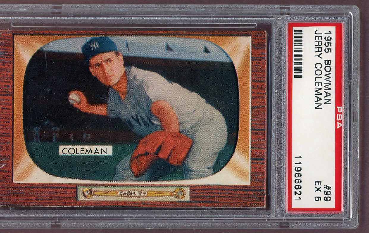 1955 Bowman Baseball #099 Jerry Coleman Yankees PSA 5 EX 561111