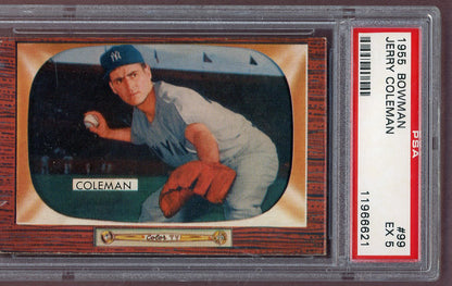 1955 Bowman Baseball #099 Jerry Coleman Yankees PSA 5 EX 561111