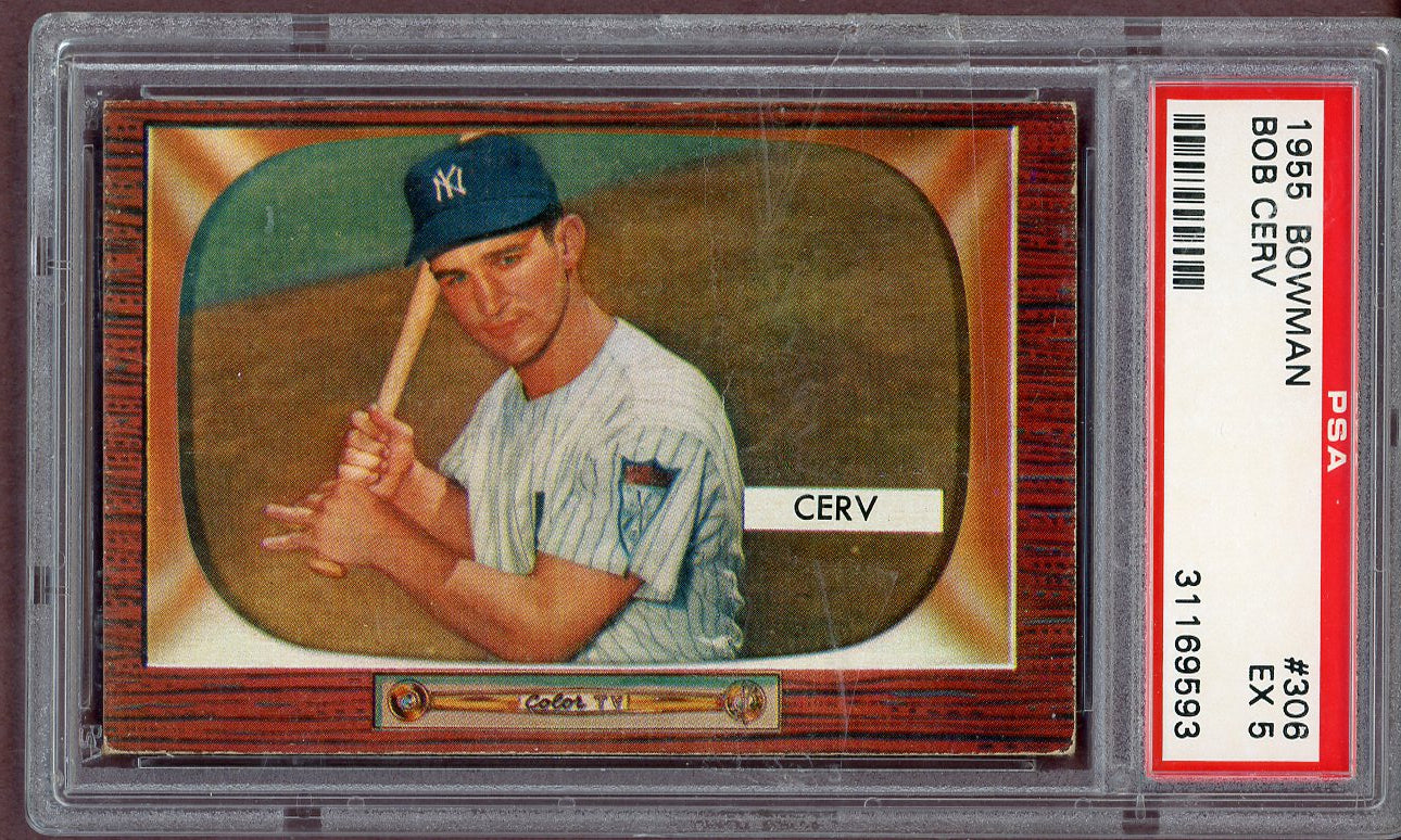 1955 Bowman Baseball #306 Bob Cerv Yankees PSA 5 EX 561113