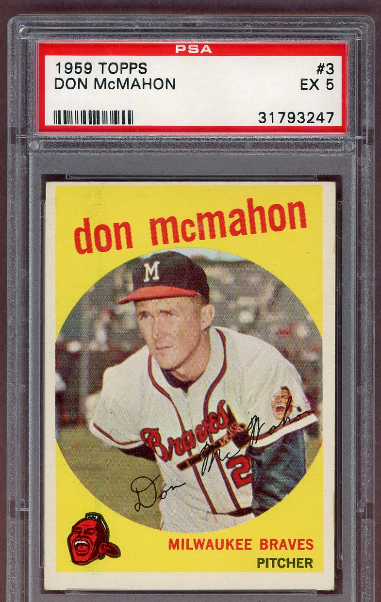 1959 Topps Baseball #003 Don Mcmahon Braves PSA 5 EX 561115