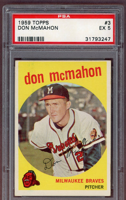 1959 Topps Baseball #003 Don Mcmahon Braves PSA 5 EX 561115