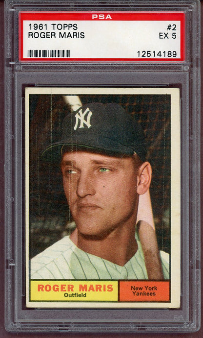 1961 Topps Baseball #002 Roger Maris Yankees PSA 5 EX 561118