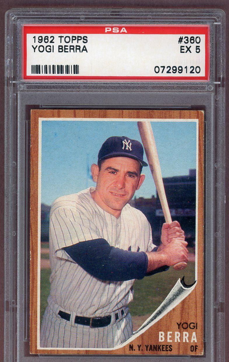 1962 Topps Baseball #360 Yogi Berra Yankees PSA 5 EX 561119