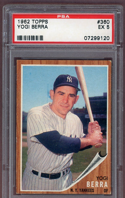1962 Topps Baseball #360 Yogi Berra Yankees PSA 5 EX 561119