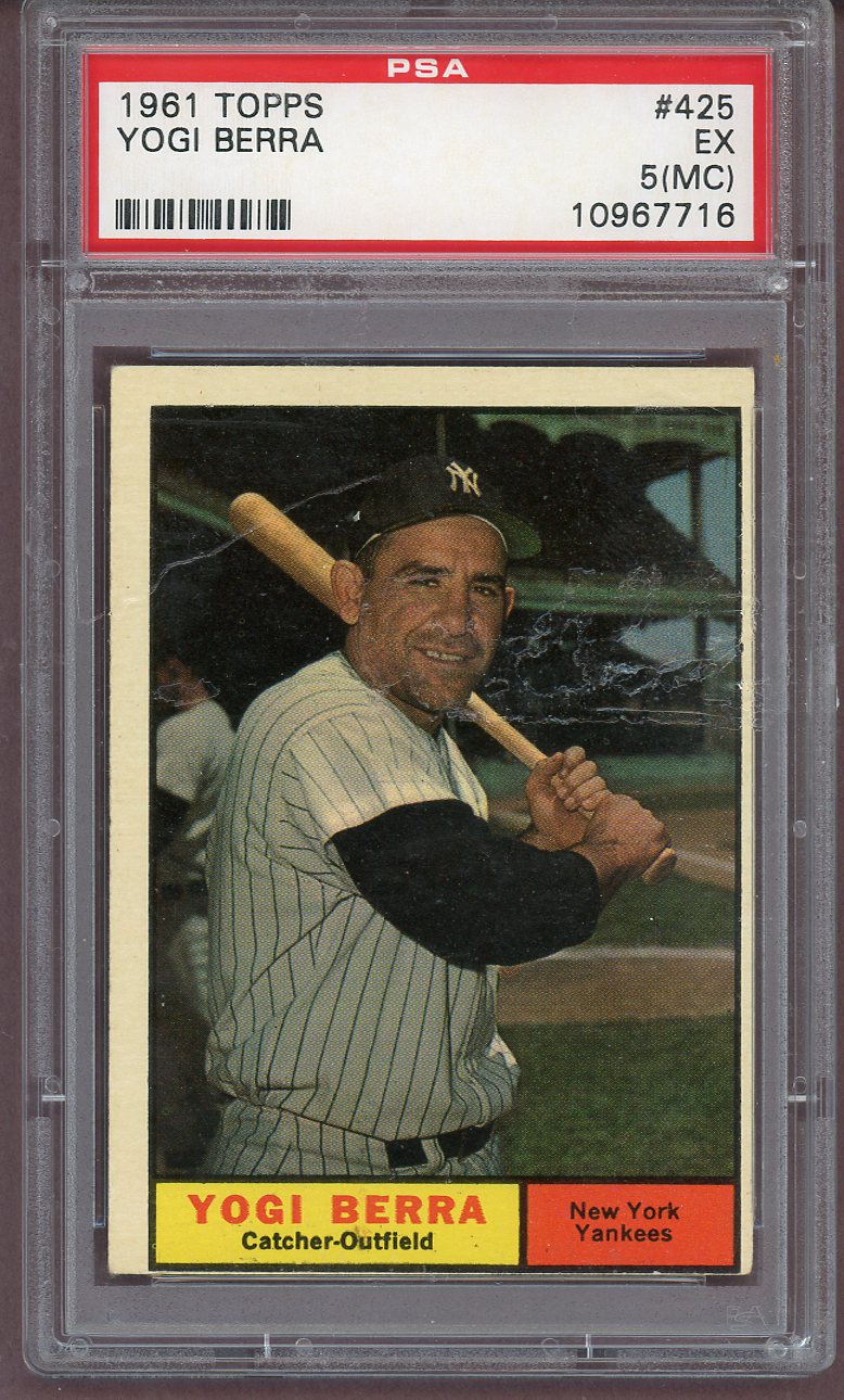 1961 Topps Baseball #425 Yogi Berra Yankees PSA 5 EX mc 561122