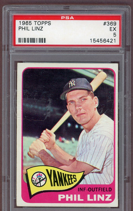 1965 Topps Baseball #369 Phil Linz Yankees PSA 5 EX 561123
