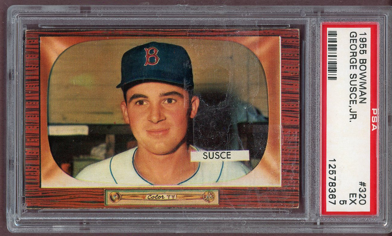 1955 Bowman Baseball #320 George Susce Red Sox PSA 5 EX 561126