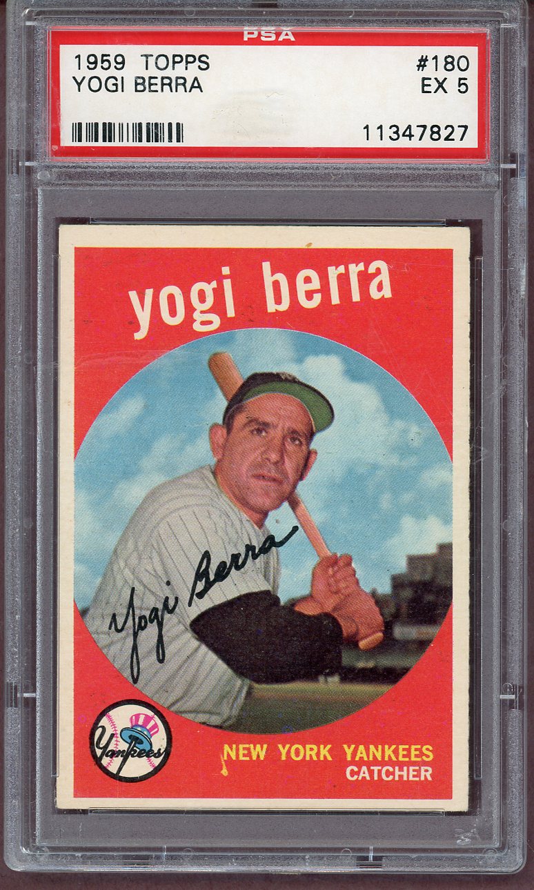 1959 Topps Baseball #180 Yogi Berra Yankees PSA 5 EX 561129