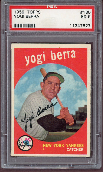 1959 Topps Baseball #180 Yogi Berra Yankees PSA 5 EX 561129