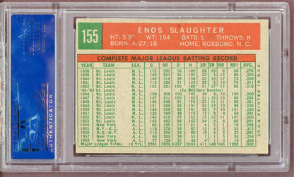 1959 Topps Baseball #155 Enos Slaughter Yankees PSA 5 EX 561130