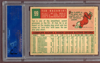 1959 Topps Baseball #099 Ted Kazanski Phillies PSA 5 EX 561131