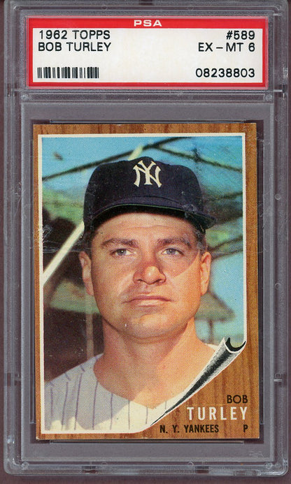 1962 Topps Baseball #589 Bob Turley Yankees PSA 6 EX-MT 561137
