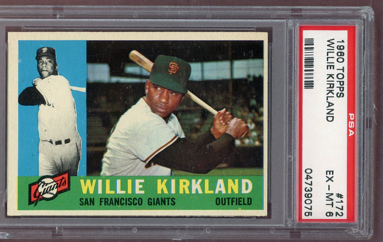 1960 Topps Baseball #172 Willie Kirkland Giants PSA 6 EX-MT 561139