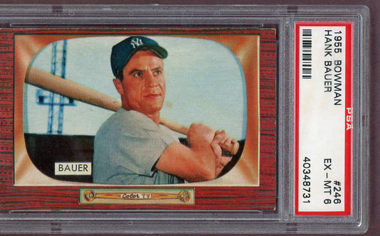 1955 Bowman Baseball #246 Hank Bauer Yankees PSA 6 EX-MT 561140