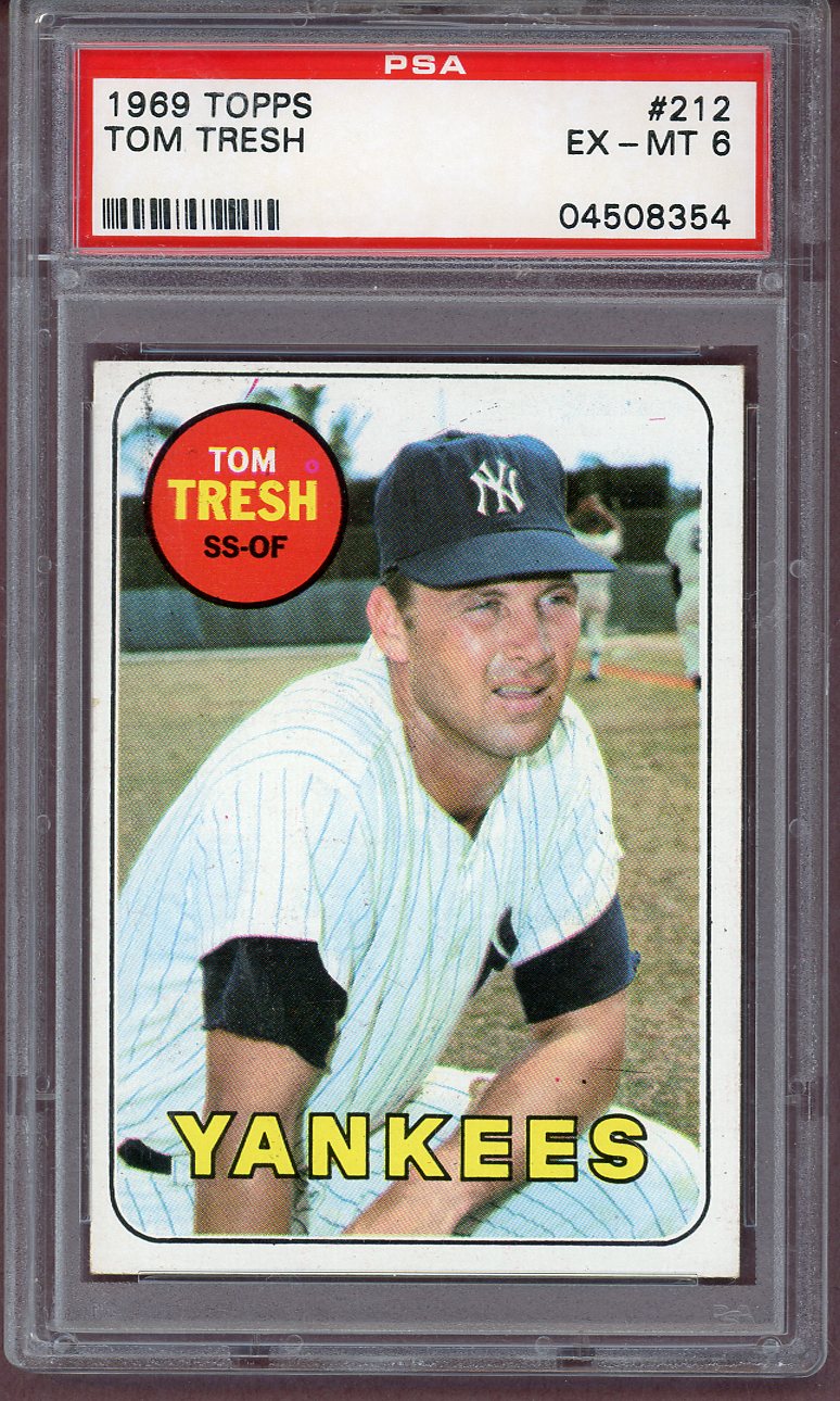 1969 Topps Baseball #212 Tom Tresh Yankees PSA 6 EX-MT 561141