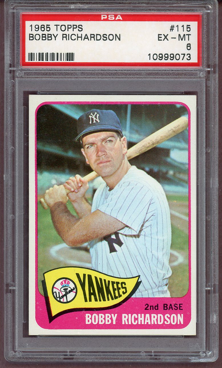 1965 Topps Baseball #115 Bobby Richardson Yankees PSA 6 EX-MT 561142