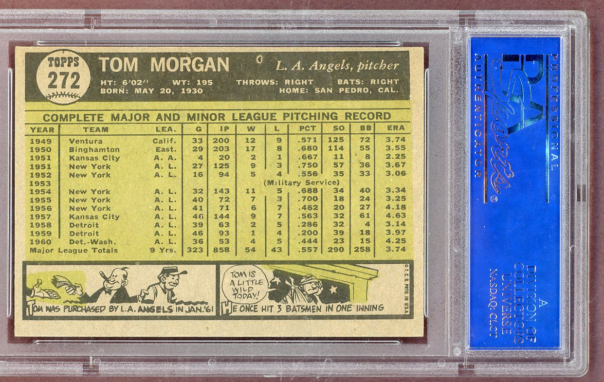 1961 Topps Baseball #272 Tom Morgan Angels PSA 6 EX-MT 561143