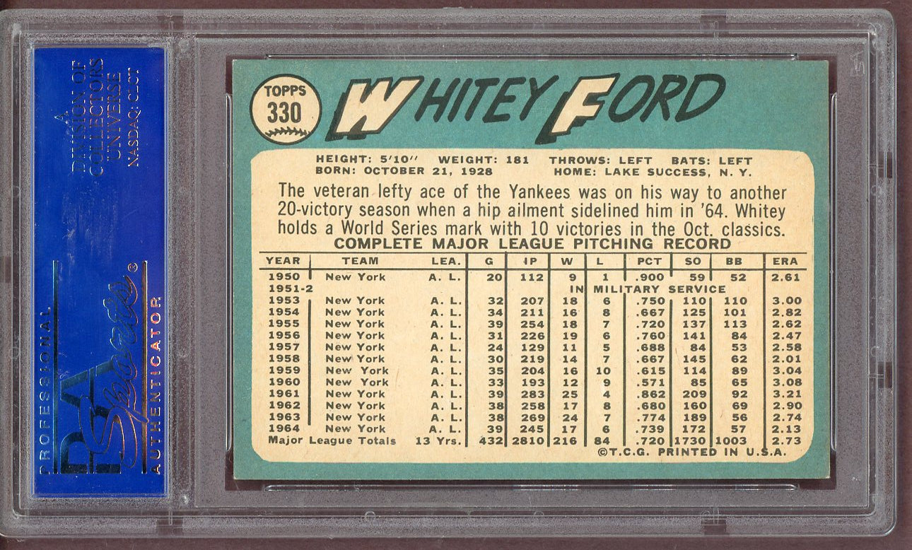 1965 Topps Baseball #330 Whitey Ford Yankees PSA 6 EX-MT 561146