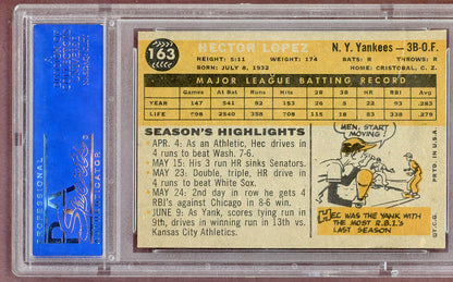 1960 Topps Baseball #163 Hector Lopez Yankees PSA 6 EX-MT 561152