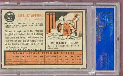 1962 Topps Baseball #570 Bill Stafford Yankees PSA 6 EX-MT 561156