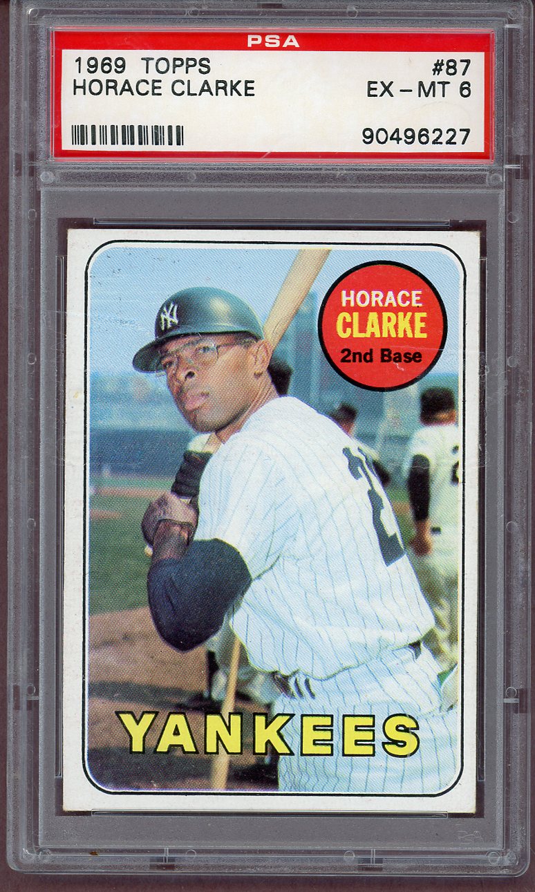 1969 Topps Baseball #087 Horace Clarke Yankees PSA 6 EX-MT 561157