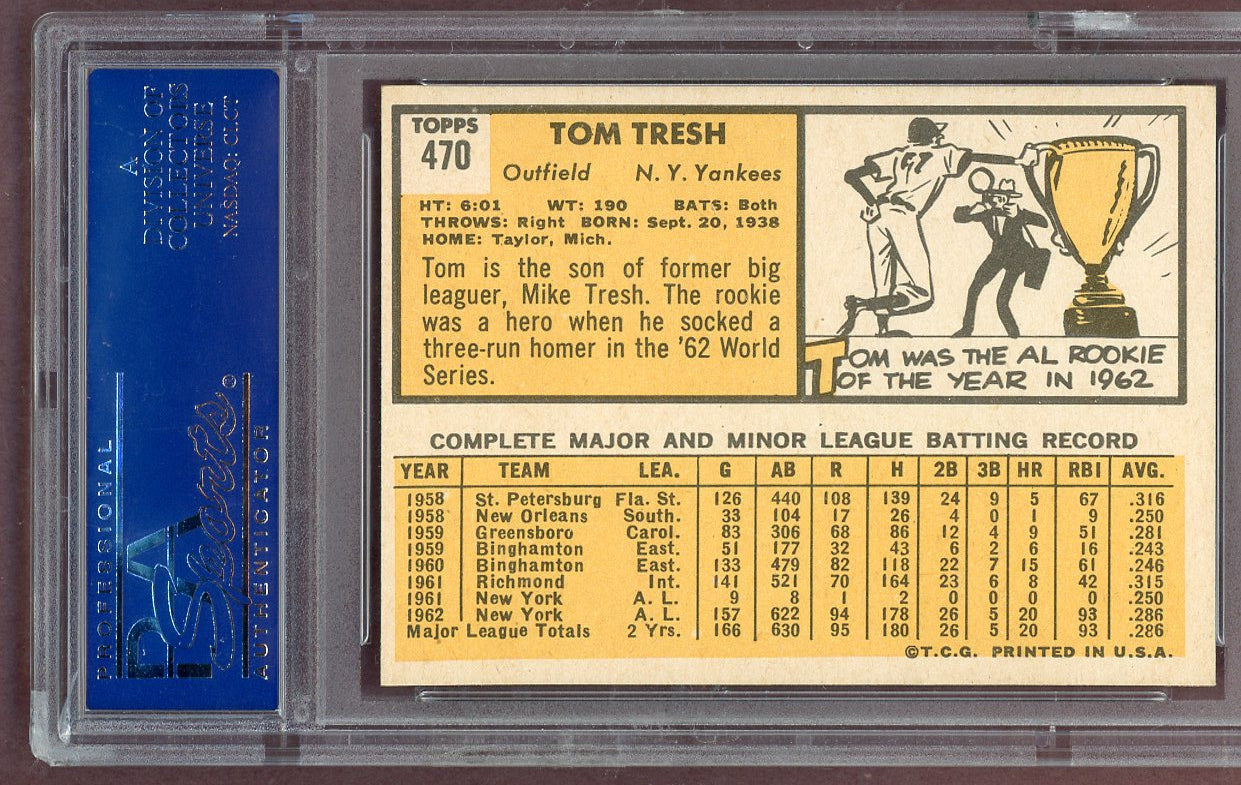 1963 Topps Baseball #470 Tom Tresh Yankees PSA 6 EX-MT 561159