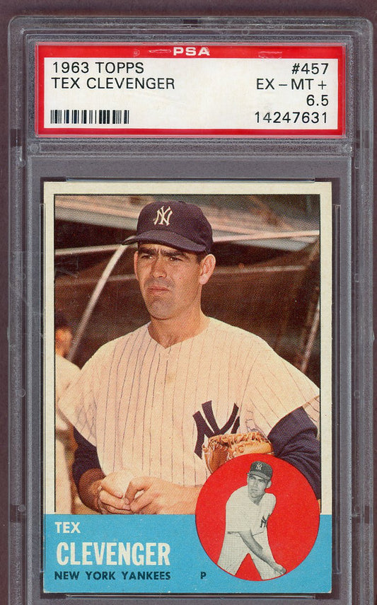 1963 Topps Baseball #457 Tex Clevenger Yankees PSA 6.5 EX-MT+ 561160