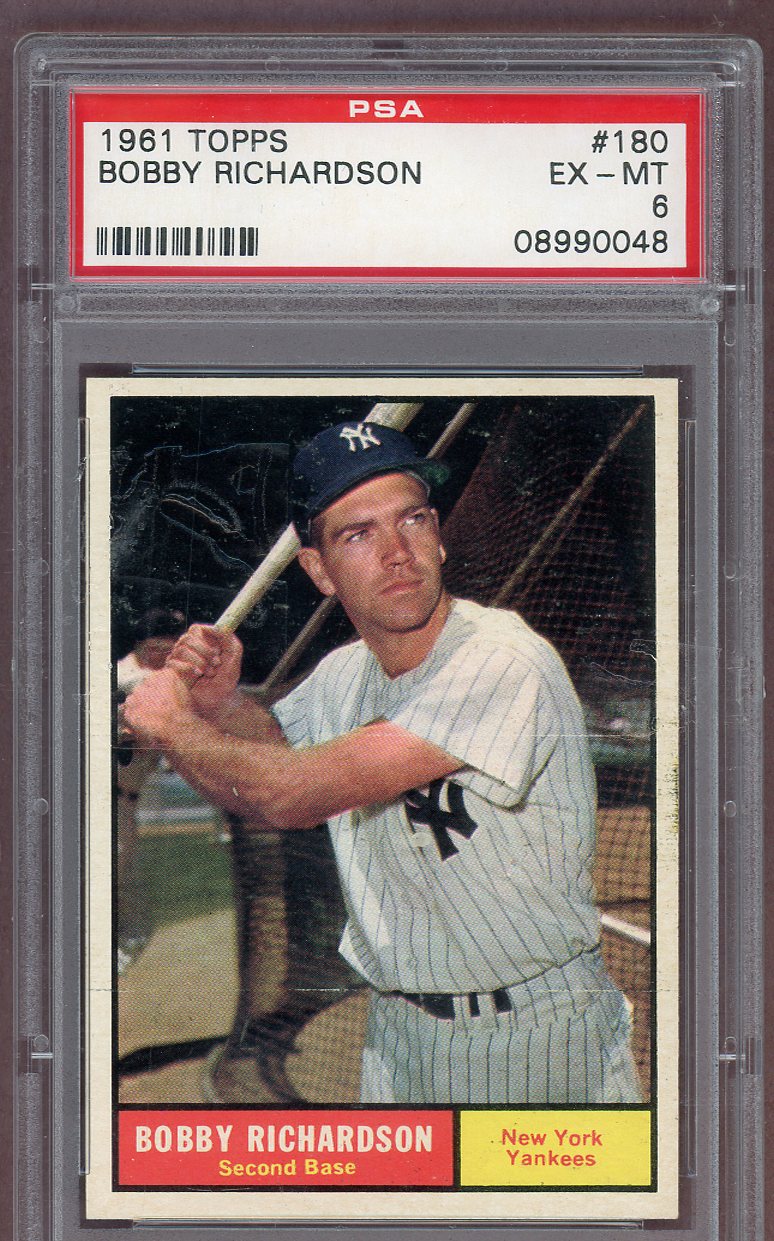 1961 Topps Baseball #180 Bobby Richardson Yankees PSA 6 EX-MT 561164