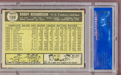 1961 Topps Baseball #180 Bobby Richardson Yankees PSA 6 EX-MT 561164