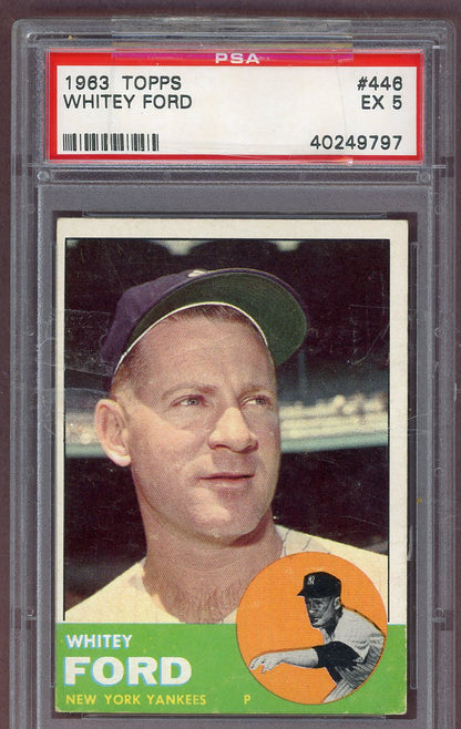 1963 Topps Baseball #446 Whitey Ford Yankees PSA 5 EX 561167