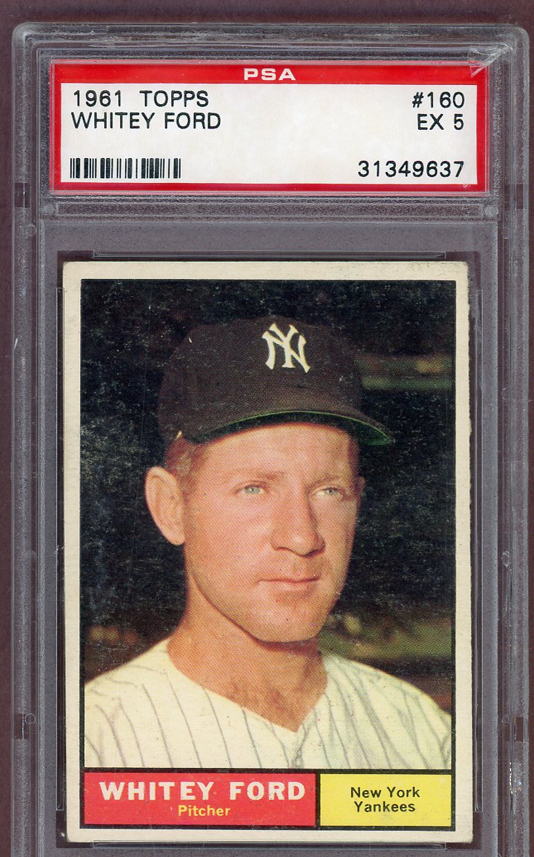 1961 Topps Baseball #160 Whitey Ford Yankees PSA 5 EX 561168