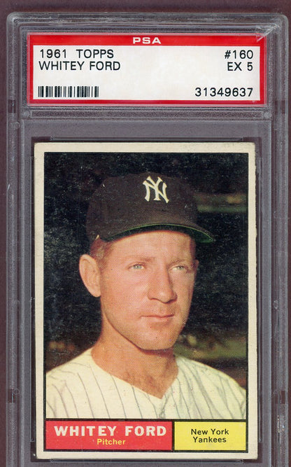 1961 Topps Baseball #160 Whitey Ford Yankees PSA 5 EX 561168