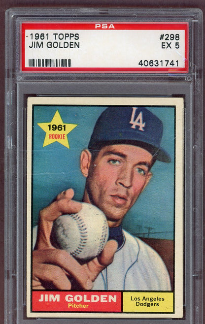 1961 Topps Baseball #298 Jim Golden Dodgers PSA 5 EX 561171