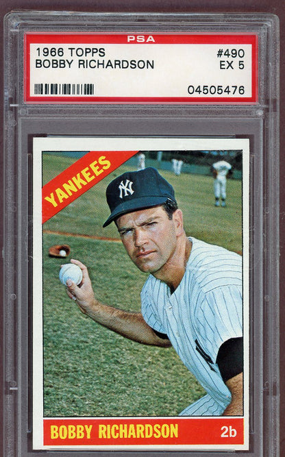 1966 Topps Baseball #490 Bobby Richardson Yankees PSA 5 EX 561172