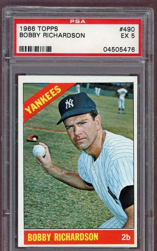1966 Topps Baseball #490 Bobby Richardson Yankees PSA 5 EX 561172