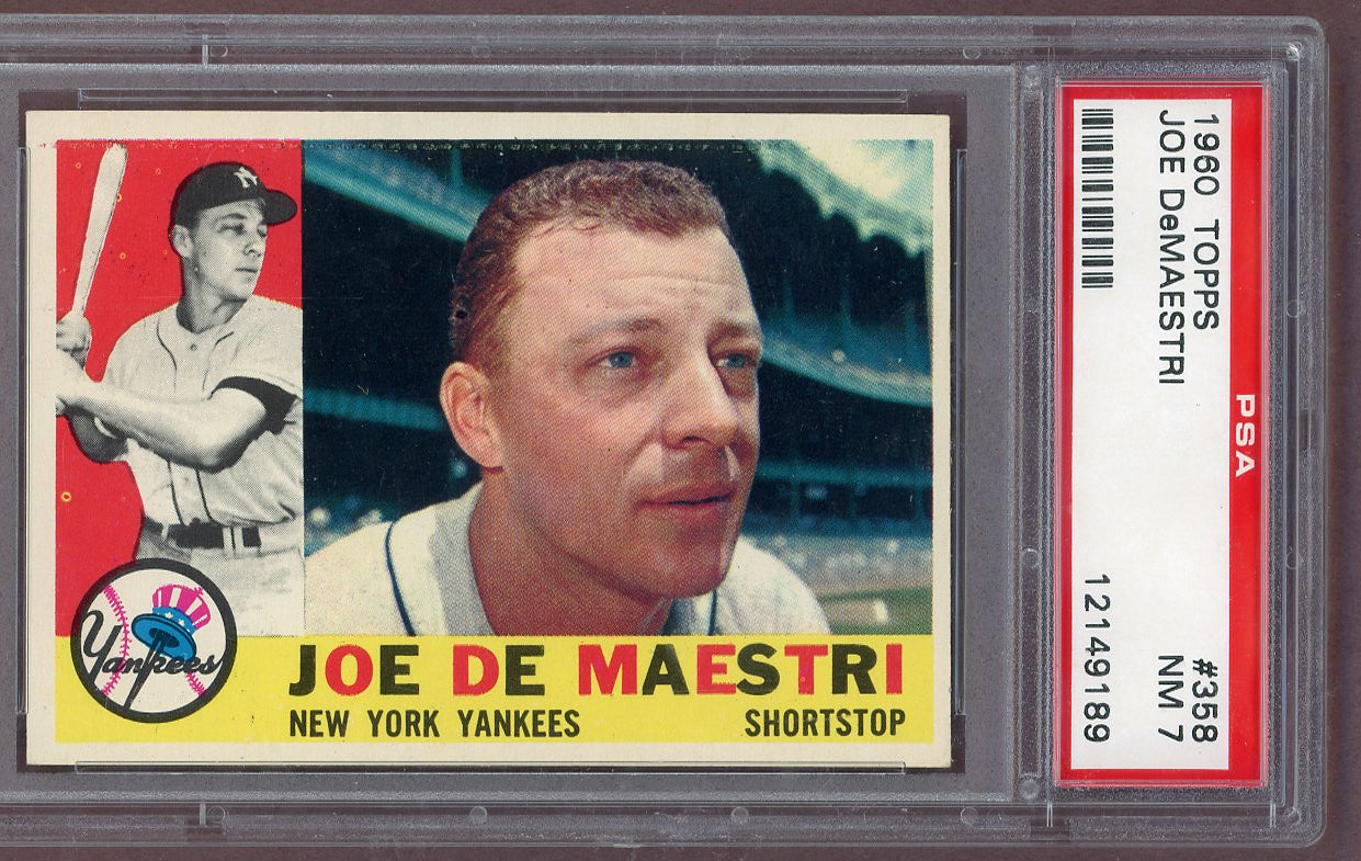 1960 Topps Baseball #358 Joe Demaestri Yankees PSA 7 NM 561175