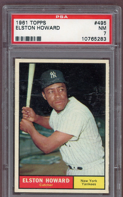 1961 Topps Baseball #495 Elston Howard Yankees PSA 7 NM 561176